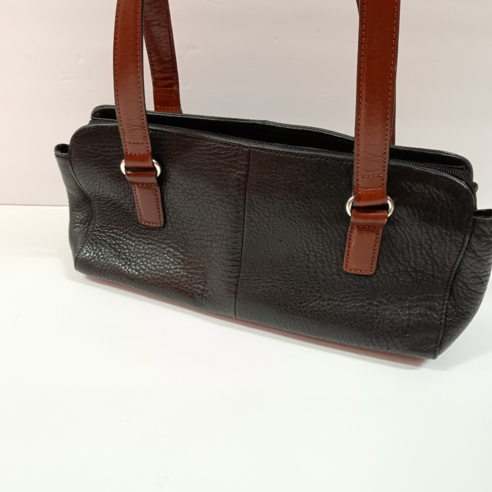 Fossil East West Pebble Leather Shoulder Bag Black & Brown - Picture 12 of 12